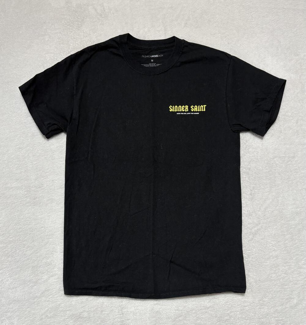 Sinner Saint Shirt Mens Medium Black Graphic Hate The Sin Love The Sinner Skull